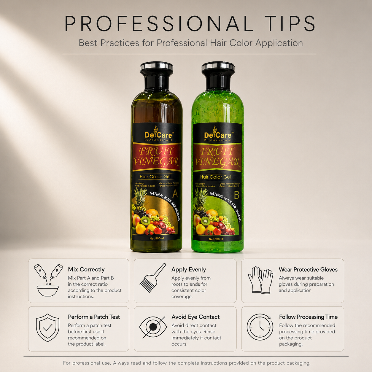 Fruit Vinegar Hair Color Gel- Black (500ml x 2)