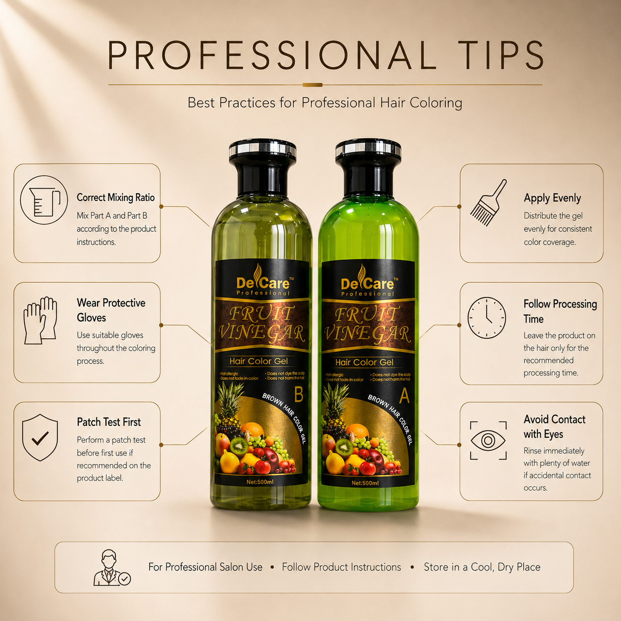 Fruit Vinegar Hair Color Gel- Brown (500ml x 2)