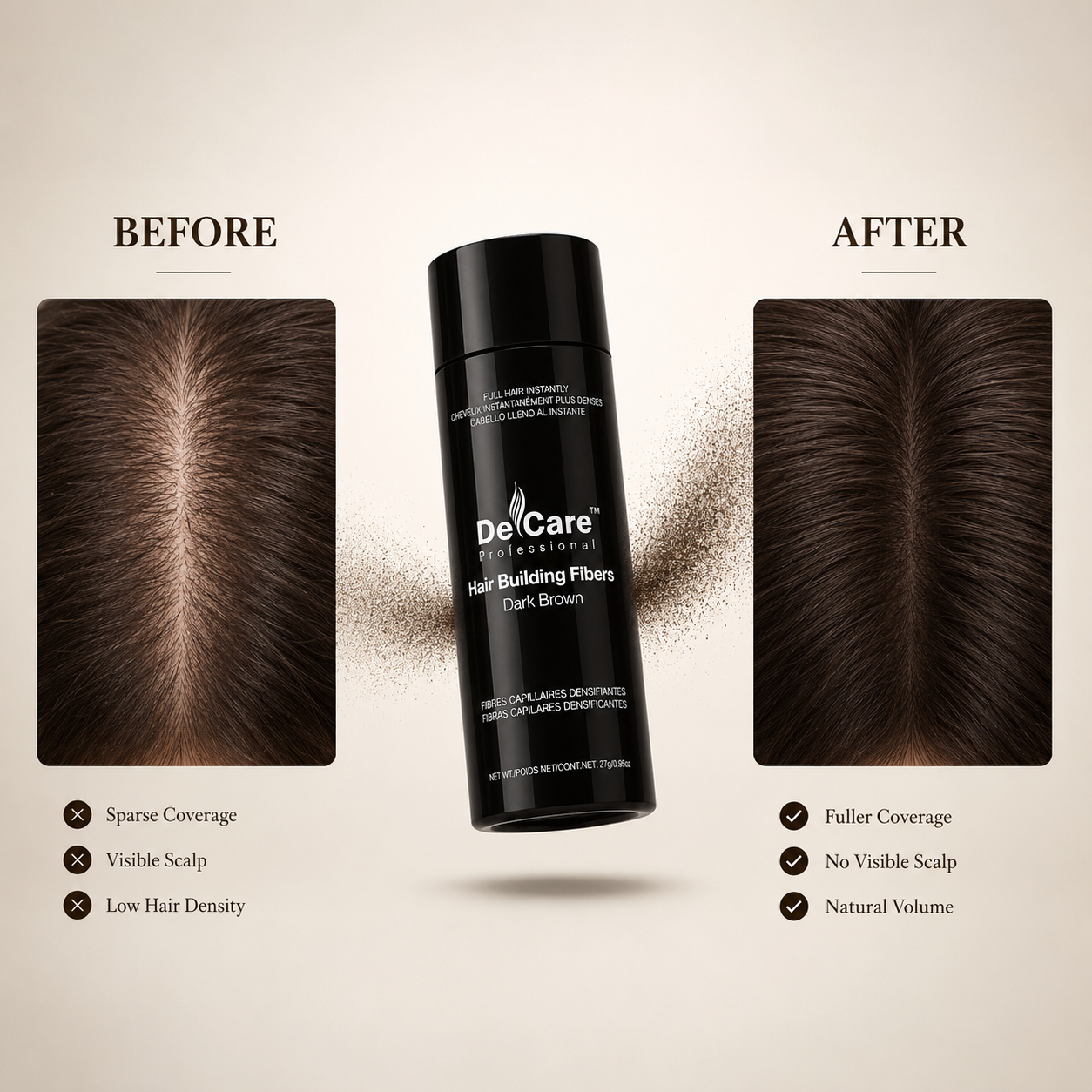 Hair Building Fibers – Dark Brown