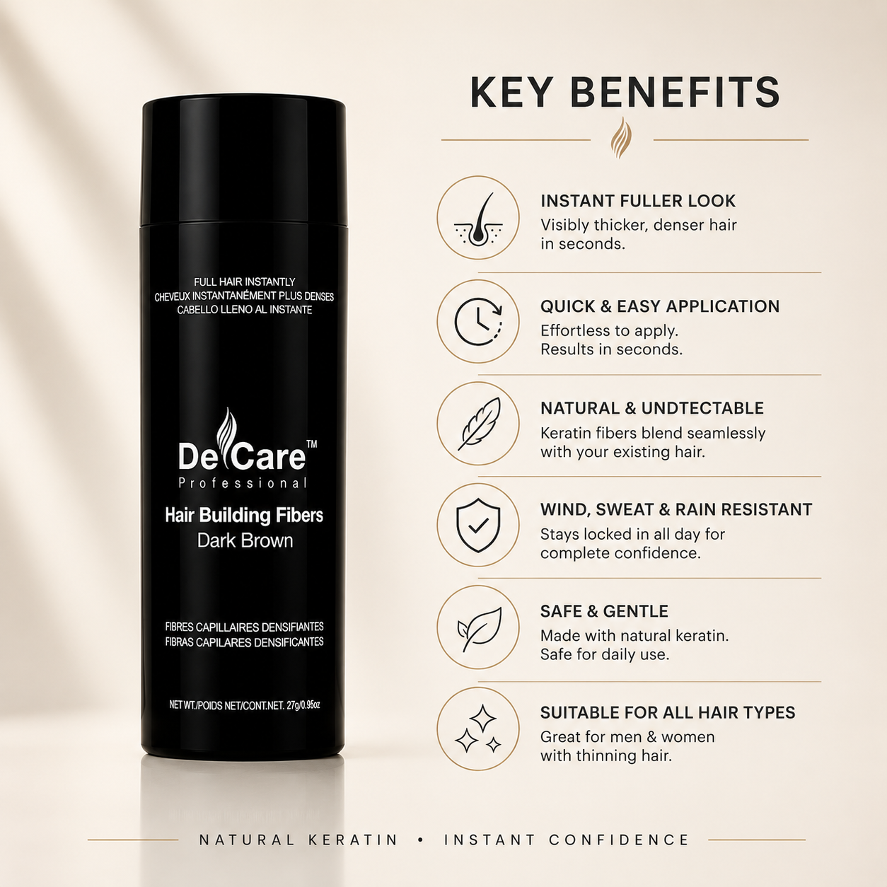 Hair Building Fibers – Dark Brown