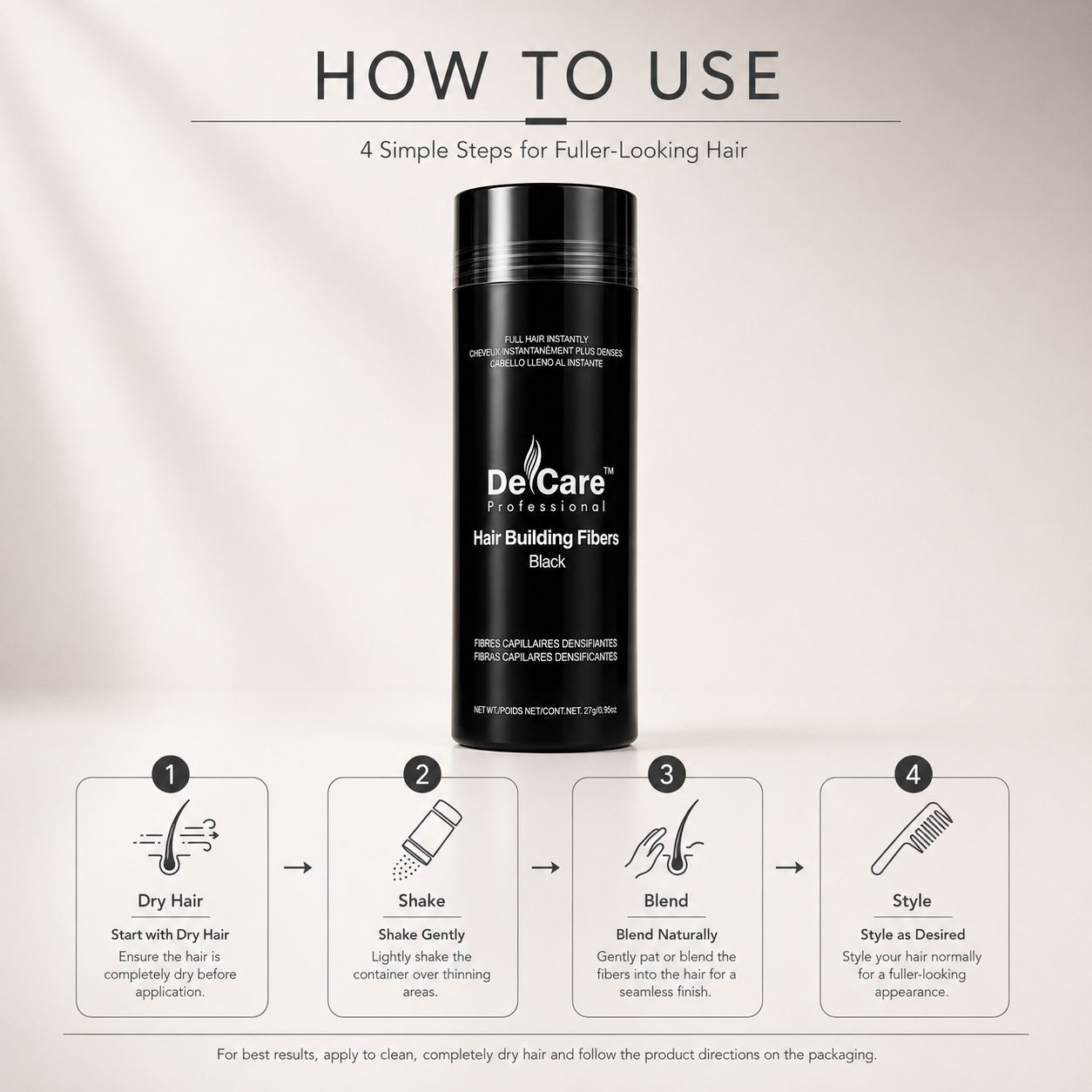 Hair Building Fibers- Black