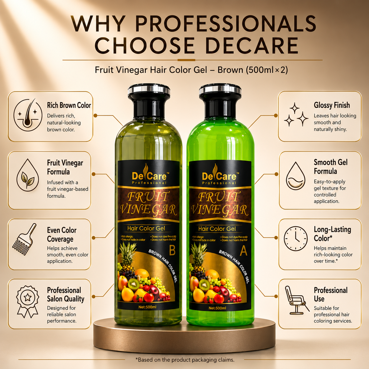 Fruit Vinegar Hair Color Gel- Brown (500ml x 2)