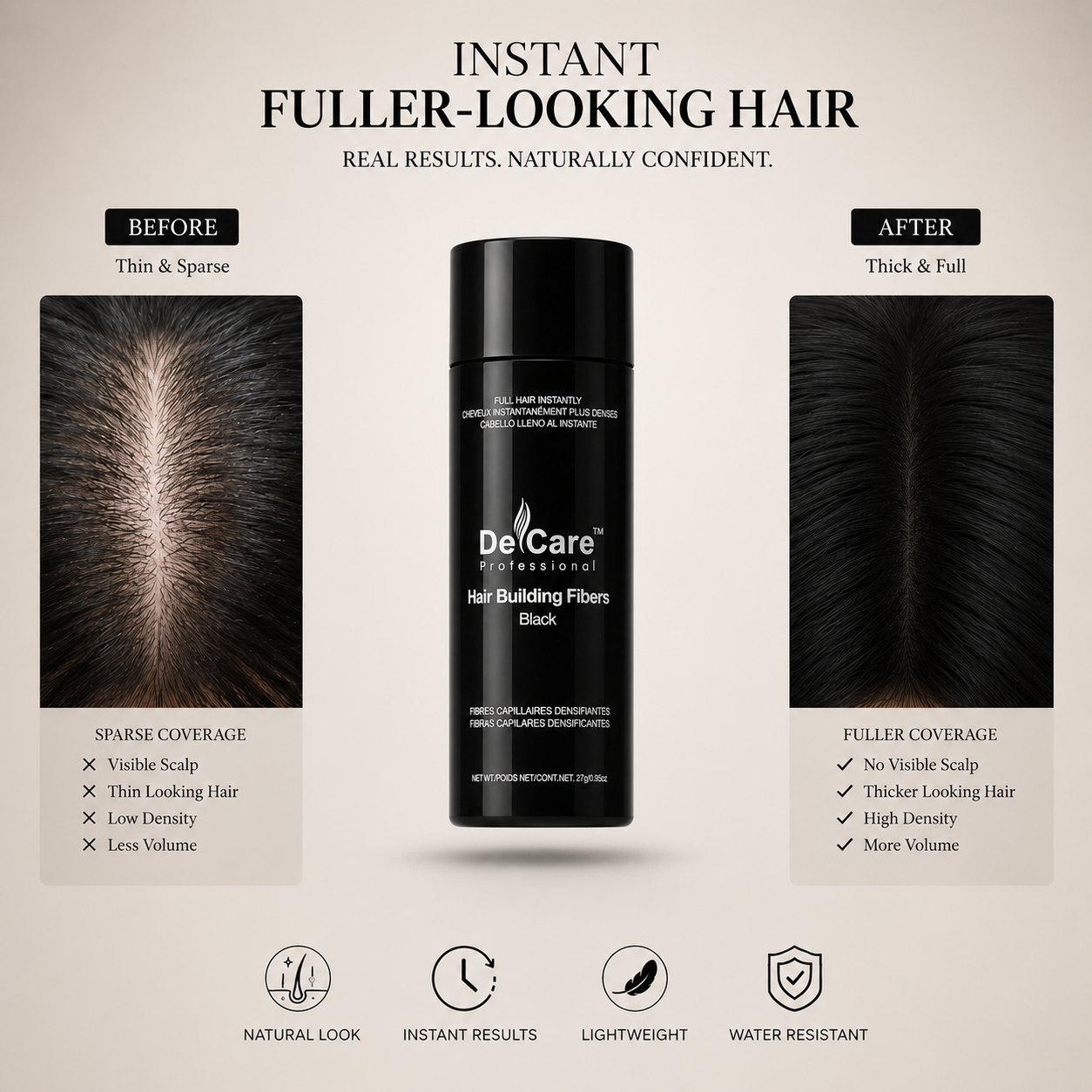 Hair Building Fibers- Black