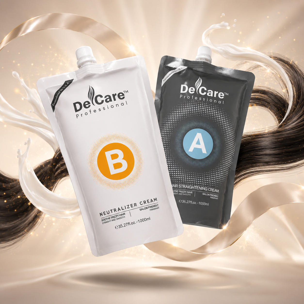 Hair Straightening Cream & Neutralizer Kit