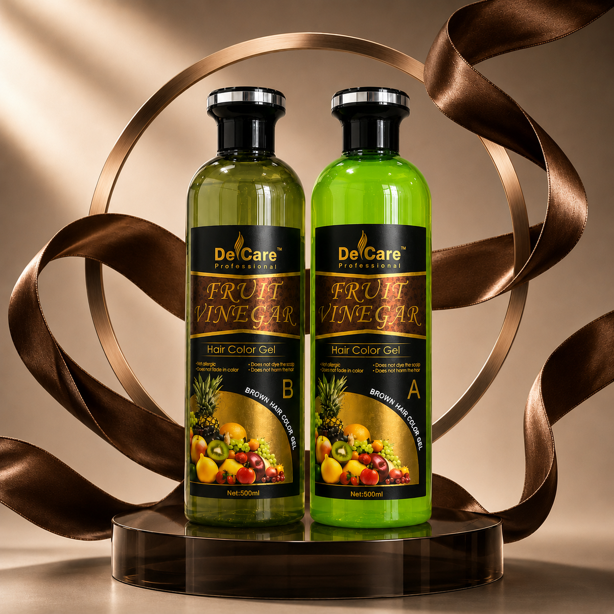 Fruit Vinegar Hair Color Gel- Brown (500ml x 2)